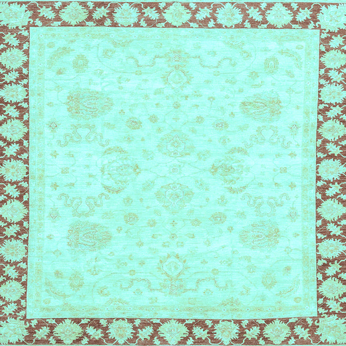 Square Abstract Light Blue Modern Rug, abs3487lblu