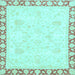 Square Abstract Light Blue Modern Rug, abs3487lblu