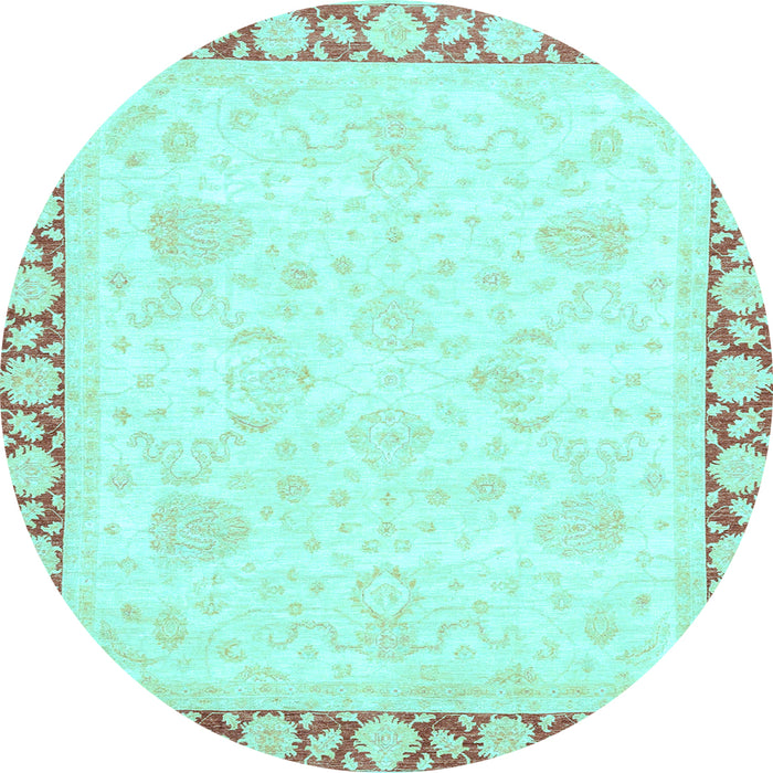 Round Machine Washable Abstract Light Blue Modern Rug, wshabs3487lblu