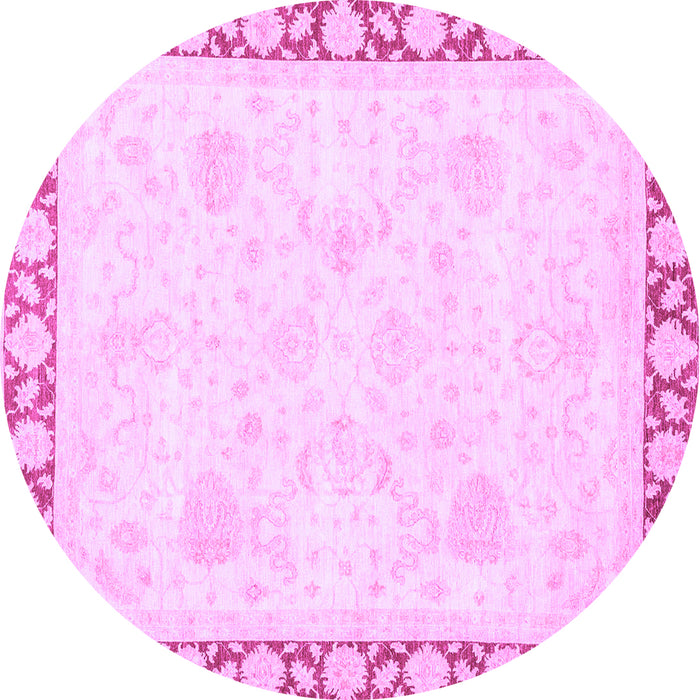 Round Machine Washable Abstract Purple Modern Area Rugs, wshabs3487pur