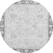 Round Abstract Gray Modern Rug, abs3487gry