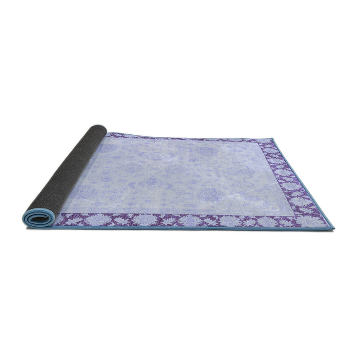 Sideview of Abstract Blue Modern Rug, abs3487blu