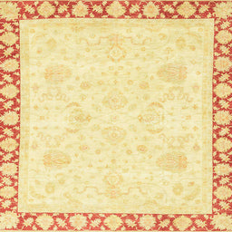 Square Abstract Orange Modern Rug, abs3487