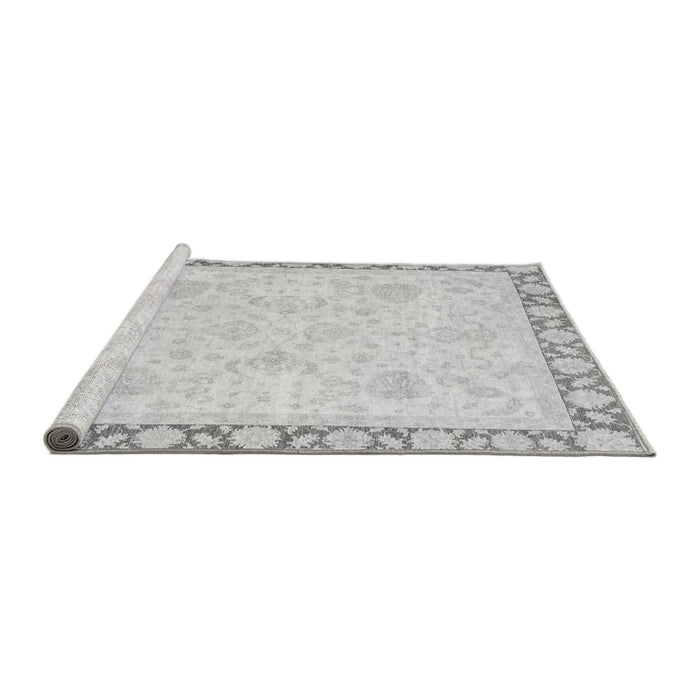 Sideview of Machine Washable Abstract Gray Modern Rug, wshabs3487gry