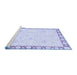 Sideview of Machine Washable Abstract Blue Modern Rug, wshabs3487blu