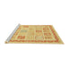 Sideview of Machine Washable Abstract Mustard Yellow Rug, wshabs3488