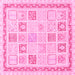 Square Abstract Pink Modern Rug, abs3488pnk