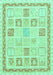 Machine Washable Abstract Turquoise Modern Area Rugs, wshabs3488turq