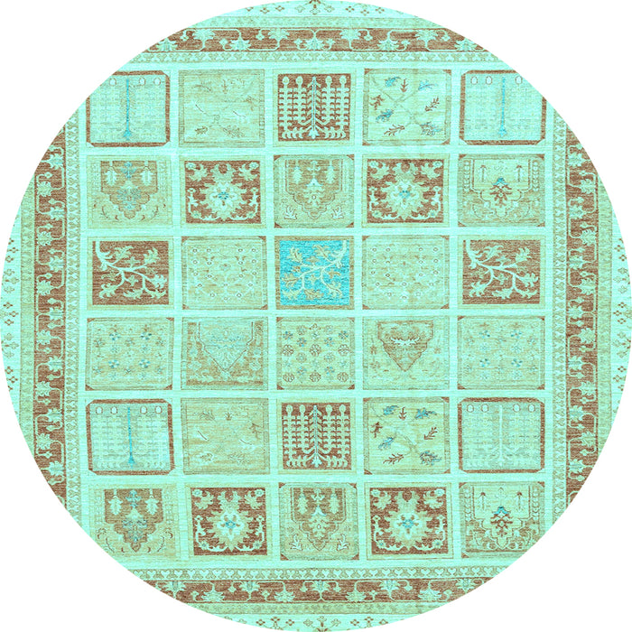 Round Machine Washable Abstract Light Blue Modern Rug, wshabs3488lblu