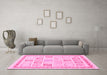 Machine Washable Abstract Pink Modern Rug in a Living Room, wshabs3488pnk