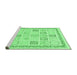 Sideview of Machine Washable Abstract Emerald Green Modern Area Rugs, wshabs3488emgrn