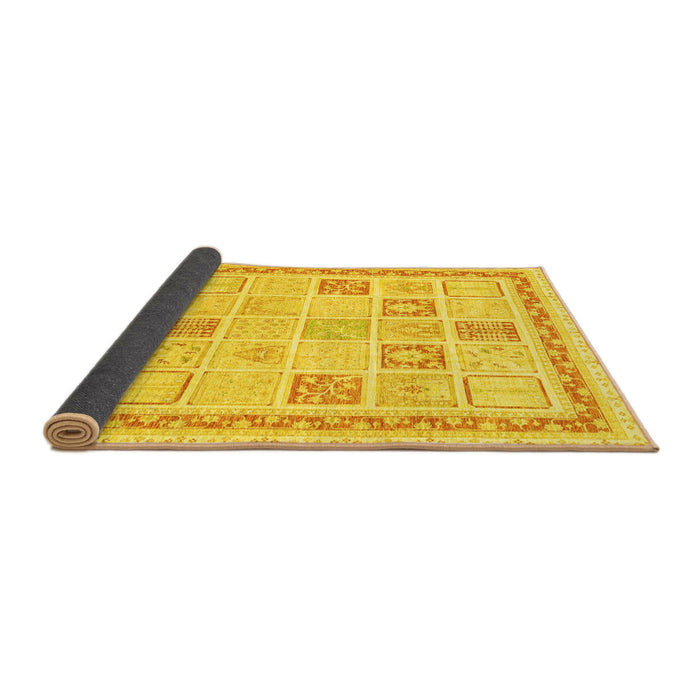 Sideview of Abstract Yellow Modern Rug, abs3488yw