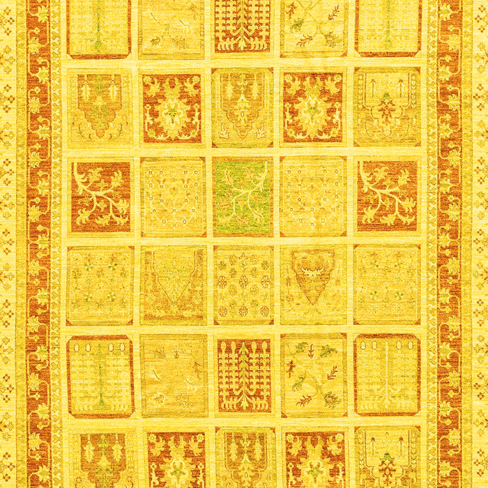 Machine Washable Abstract Yellow Modern Rug, wshabs3488yw