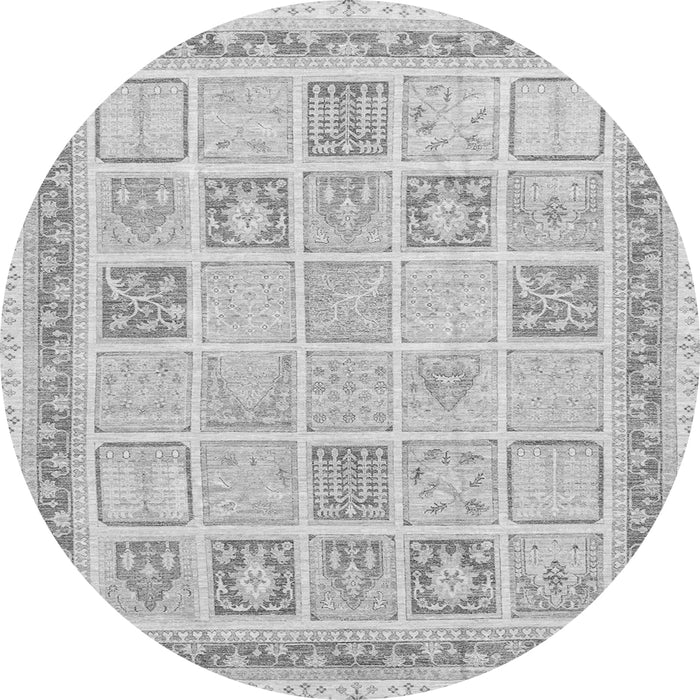 Round Abstract Gray Modern Rug, abs3488gry