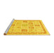 Sideview of Machine Washable Abstract Yellow Modern Rug, wshabs3488yw