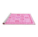 Sideview of Machine Washable Abstract Pink Modern Rug, wshabs3488pnk