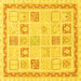 Square Machine Washable Abstract Yellow Modern Rug, wshabs3488yw