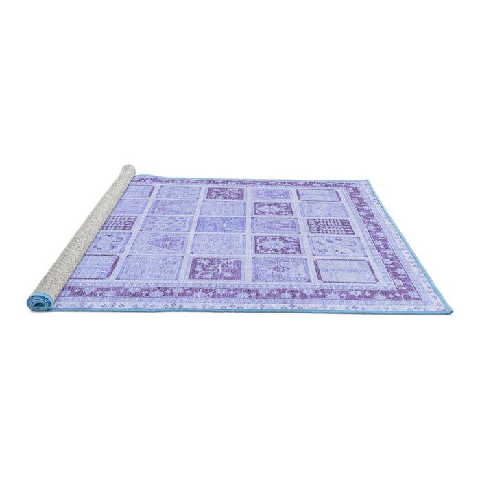 Sideview of Machine Washable Abstract Blue Modern Rug, wshabs3488blu