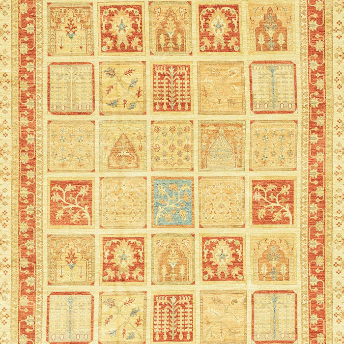 Abstract Mustard Yellow Modern Rug, abs3488