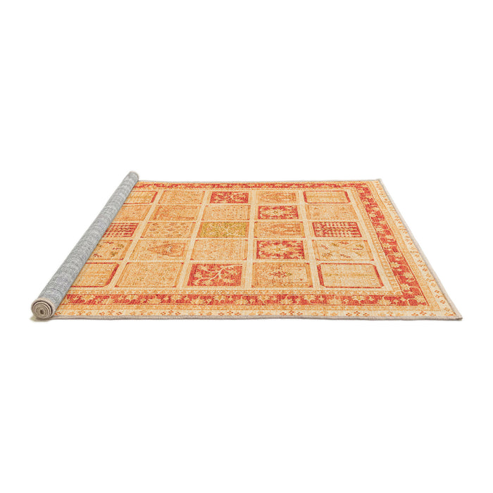 Sideview of Machine Washable Abstract Orange Modern Area Rugs, wshabs3488org