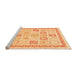 Sideview of Machine Washable Abstract Orange Modern Area Rugs, wshabs3488org