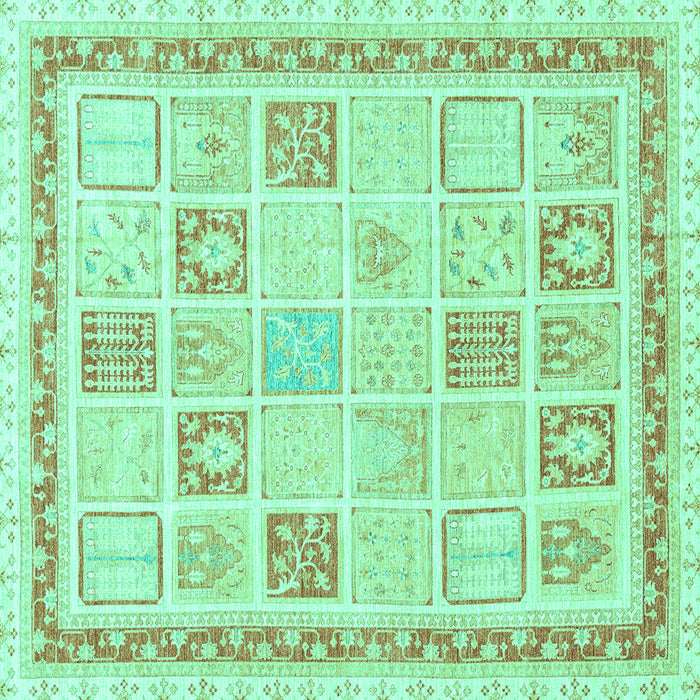 Square Abstract Turquoise Modern Rug, abs3488turq