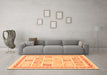 Machine Washable Abstract Orange Modern Area Rugs in a Living Room, wshabs3488org