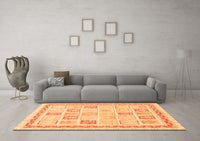 Machine Washable Abstract Orange Modern Rug, wshabs3488org