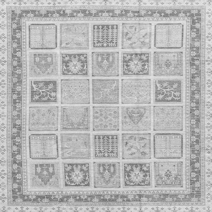 Square Machine Washable Abstract Gray Modern Rug, wshabs3488gry