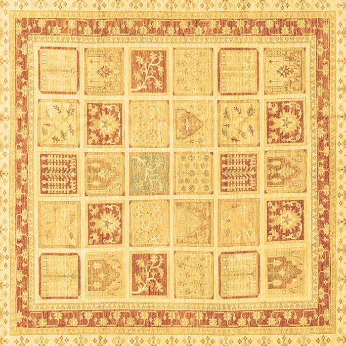 Square Abstract Brown Modern Rug, abs3488brn