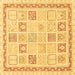 Square Abstract Brown Modern Rug, abs3488brn