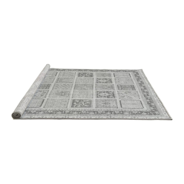 Sideview of Machine Washable Abstract Gray Modern Rug, wshabs3488gry