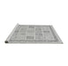 Sideview of Machine Washable Abstract Gray Modern Rug, wshabs3488gry