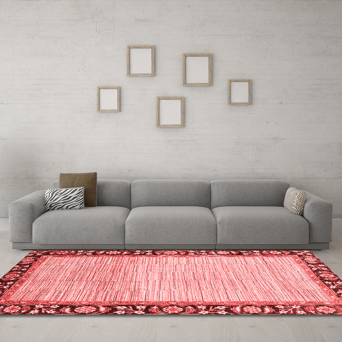 Modern Red Washable Rugs