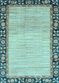 Abstract Light Blue Modern Rug, abs3489lblu