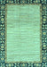 Machine Washable Abstract Turquoise Modern Area Rugs, wshabs3489turq