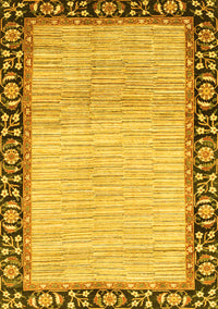 Abstract Yellow Modern Rug, abs3489yw