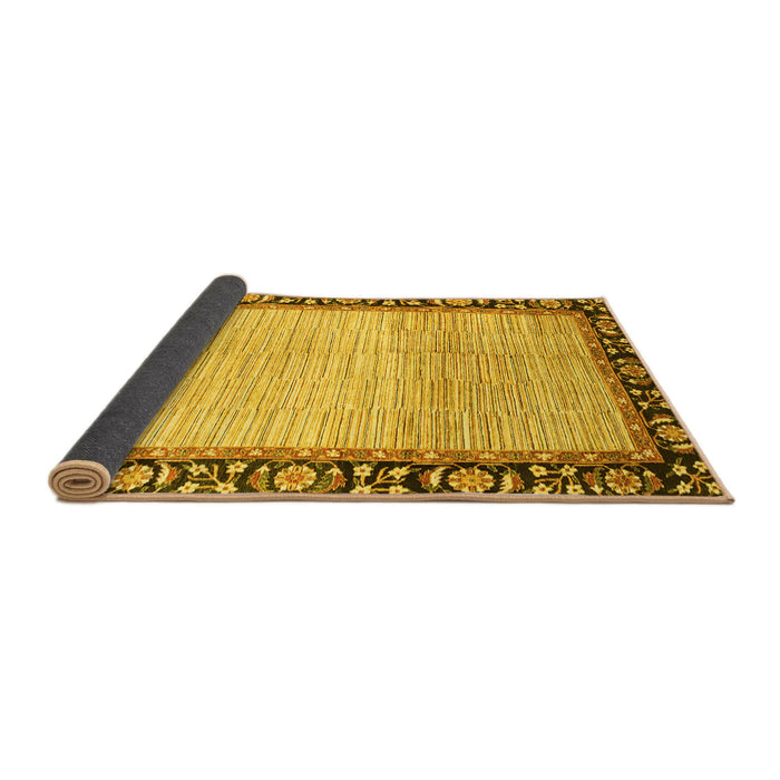 Sideview of Abstract Yellow Modern Rug, abs3489yw