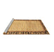 Sideview of Machine Washable Abstract Brown Modern Rug, wshabs3489brn