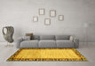 Machine Washable Abstract Yellow Modern Rug in a Living Room, wshabs3489yw