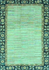 Abstract Turquoise Modern Rug, abs3489turq