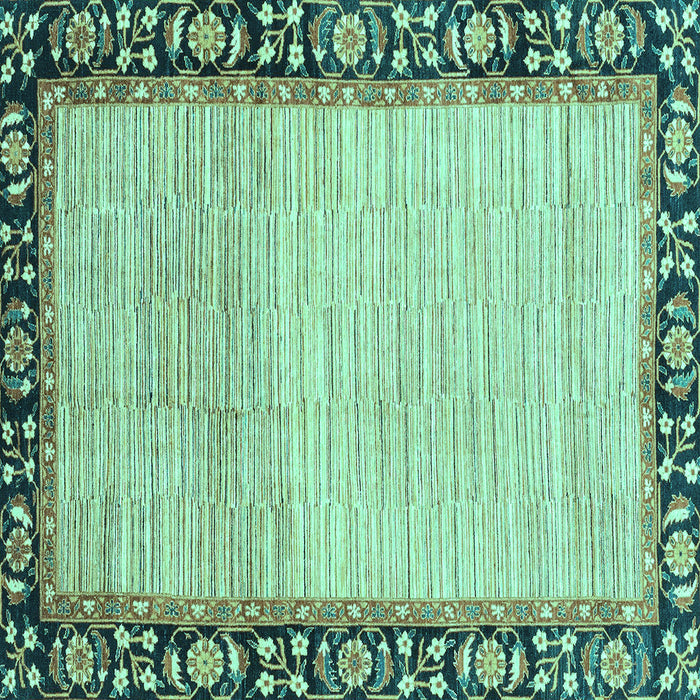 Square Abstract Turquoise Modern Rug, abs3489turq