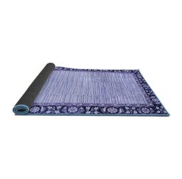 Sideview of Abstract Blue Modern Rug, abs3489blu