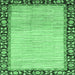 Square Abstract Emerald Green Modern Rug, abs3489emgrn