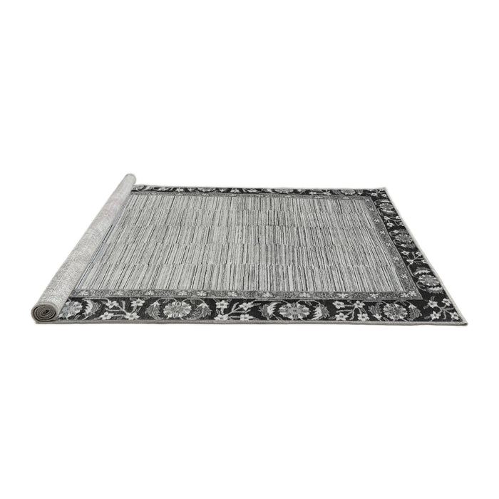 Sideview of Machine Washable Abstract Gray Modern Rug, wshabs3489gry
