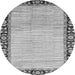 Round Machine Washable Abstract Gray Modern Rug, wshabs3489gry