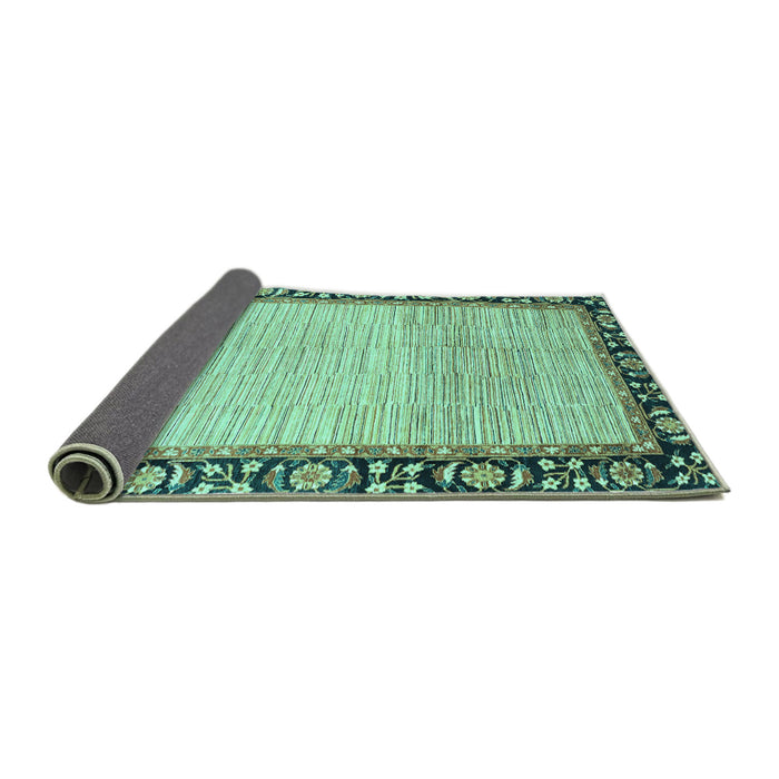 Sideview of Abstract Turquoise Modern Rug, abs3489turq