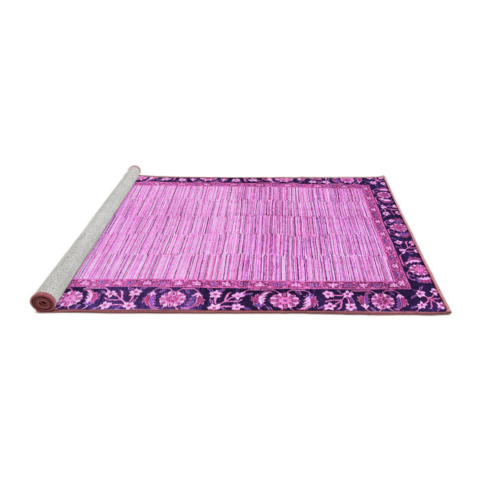 Sideview of Machine Washable Abstract Purple Modern Area Rugs, wshabs3489pur