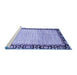 Sideview of Machine Washable Abstract Blue Modern Rug, wshabs3489blu