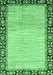 Machine Washable Abstract Emerald Green Modern Area Rugs, wshabs3489emgrn